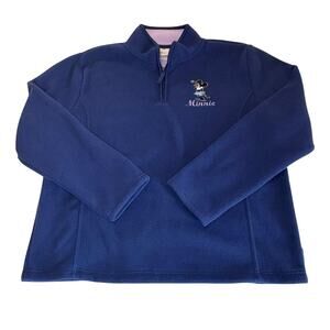 Vintage Disney Minnie Mouse 1/4 Zip Fleece Women's M | Blue Purple Pullover